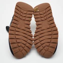 Pre Owned حذاء رياضي برونيللو كوتشينيللي نيلون أسود وسويدي مزين عنق منخفض مقاس 36.5