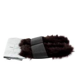 Brunello Cucinelli Brown Monili Bead And Shearling Slip On Slides Size 39