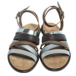 Brunello Cucinelli Multicolor Leather And Beads Strappy Flat Sandals Size 38