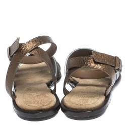 Brunello Cucinelli Multicolor Leather And Beads Strappy Flat Sandals Size 38
