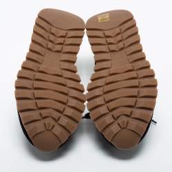 Pre Owned Brunello Cucinelli Black Suede and Leather Low Top Sneakers Size 39.5