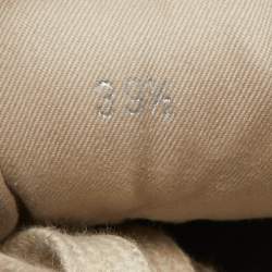 Pre Owned Brunello Cucinelli Beige/Gold Suede And Leather Accents Sneakers Size 39.5