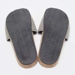 Brunello Cucinelli Grey Beads Monili Slides Size 39