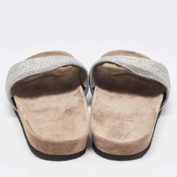 Brunello Cucinelli Grey Beads Monili Slides Size 39