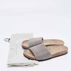 Brunello Cucinelli Grey Beads Monili Slides Size 39