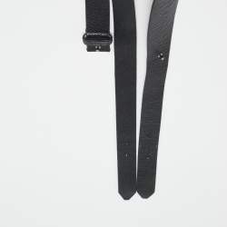 Brunello Cucinelli Black Lizard Embossed Leather Waist Belt M