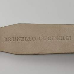 Brunello Cucinelli Light Grey Snakeskin Buckle Belt L