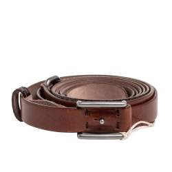 Brunello Cucinelli Dark Brown Python and Leather Double Wrap Waist Belt M
