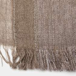 Pre Owned Brunello Cucinelli Brown Cashmere Monili Detail Shawl
