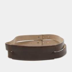 Brunello Cucinelli Dark Brown Leather Double Wrap Waist Belt M