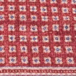 Brunello Cucinelli Red Printed Linen Blend Handkerchief 