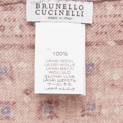 Brunello Cucinelli Pink Printed Wool Handkerchief