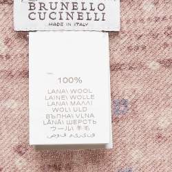 Brunello Cucinelli Pink Printed Wool Handkerchief
