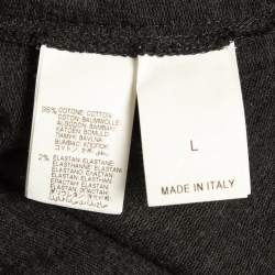 Pre Owned Brunello Cucinelli Grey Embellished Cotton Knit Hot Pants L