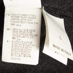 Pre Owned Brunello Cucinelli Grey Embellished Cotton Knit Hot Pants L