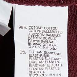 Pre Owned Brunello Cucinelli Burgundy Detailed Pocket Zip-Up Jacket S