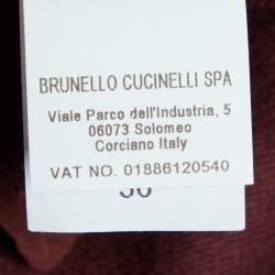 Brunello Cucinelli Burgundy Cotton Knit Pants XS