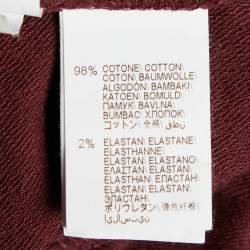 Brunello Cucinelli Burgundy Cotton Knit Pants XS