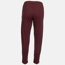 Brunello Cucinelli Burgundy Cotton Knit Pants XS