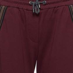 Brunello Cucinelli Burgundy Cotton Knit Pants XS