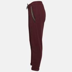 Brunello Cucinelli Burgundy Cotton Knit Pants XS