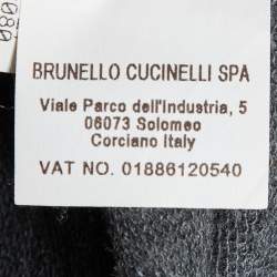 Pre Owned Brunello Cucinelli Grey Cotton Knit Trackpants XS