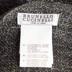 Brunello Cucinelli  Metallic Lurex & Linen Blend Kaftan Top (ONE SIZE)