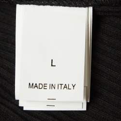 Pre Owned Brunello Cucinelli Black Rib Knit Midi Tank Dress L