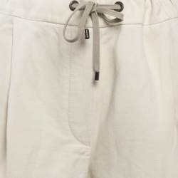 Pre Owned Brunello Cucinelli Beige Cotton Side Detail Shorts M