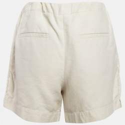 Pre Owned Brunello Cucinelli Beige Cotton Side Detail Shorts M