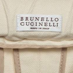Pre Owned Brunello Cucinelli Beige Cotton Side Detail Shorts M