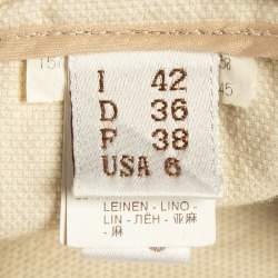 Pre Owned Brunello Cucinelli Beige Cotton Side Detail Shorts M