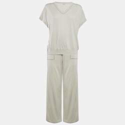 Brunello Cucinelli Green Knit Pant and Top Set M