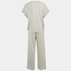 Brunello Cucinelli Green Knit Pant and Top Set M