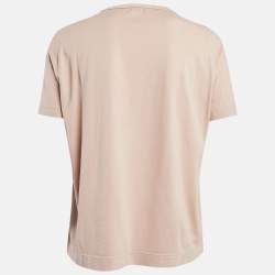 Pre Owned Brunello Cucinelli Nude Pink Cotton Faux Pocket Detail T-Shirt S