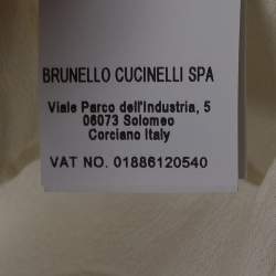 Pre Owned Brunello Cucinelli White Cotton Side Embellished Shorts S