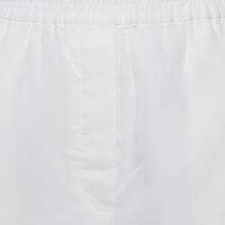 Pre Owned Brunello Cucinelli White Cotton Side Embellished Shorts S