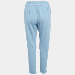 Pre Owned Brunello Cucinelli Blue Cotton Drawstring Sweatpants S