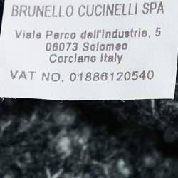 Pre Owned Brunello Cucinelli Grey Cashmere Knit Sequin V-Neck Sweater M