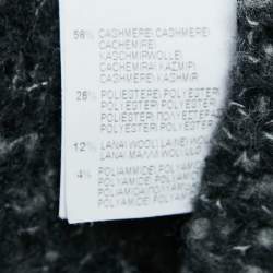 Pre Owned Brunello Cucinelli Grey Cashmere Knit Sequin V-Neck Sweater M