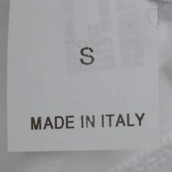 Pre Owned Brunello Cucinelli White Cotton Embellished Neck Top S