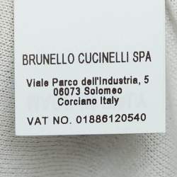 Pre Owned Brunello Cucinelli Beige Embellished Cotton Blend Zip-Up Hoodie M