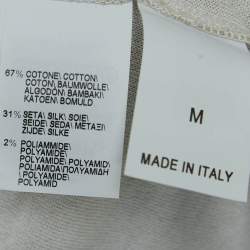 Pre Owned Brunello Cucinelli Beige Embellished Cotton Blend Zip-Up Hoodie M