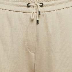 Pre Owned Brunello Cucinelli Beige Jersey Embellished Pocket Sweatpants L
