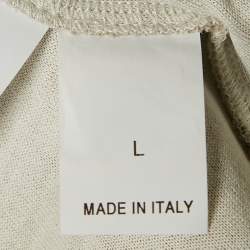 Pre Owned Brunello Cucinelli Beige Jersey Embellished Pocket Sweatpants L