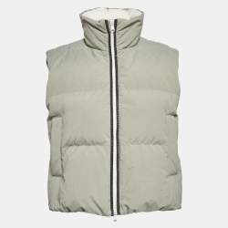 Brunello Cucinelli Green Synthetic Zip-Up Quilted Down Vest S