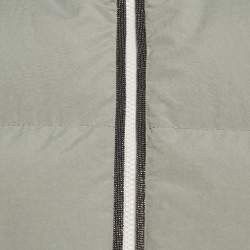 Brunello Cucinelli Green Synthetic Zip-Up Quilted Down Vest S
