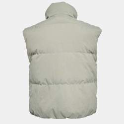Brunello Cucinelli Green Synthetic Zip-Up Quilted Down Vest S