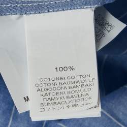 Pre Owned Brunello Cucinelli Blue Stripe Cotton Monili Bead Detail Shirt M