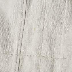 Pre Owned Brunello Cucinelli Off White Monili Side Stripe Cotton Culottes S